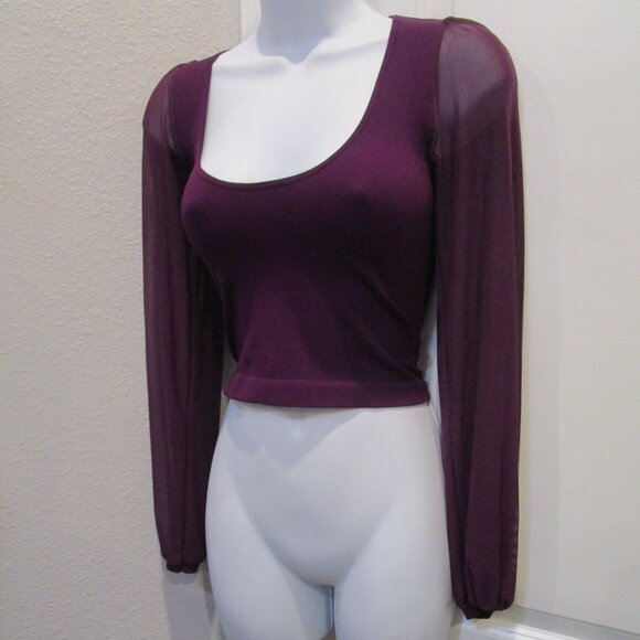 FREE PEOPLE INTIMATELY LG SLV MAROON PULLOVER XS /S NWOT - Picture 3 of 7